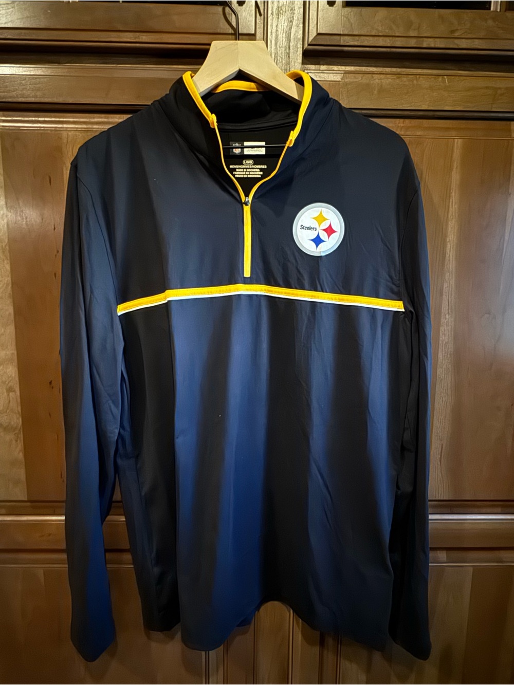 Men's Black & Gold Steelers 1/4 Zip Pullover Jacket
